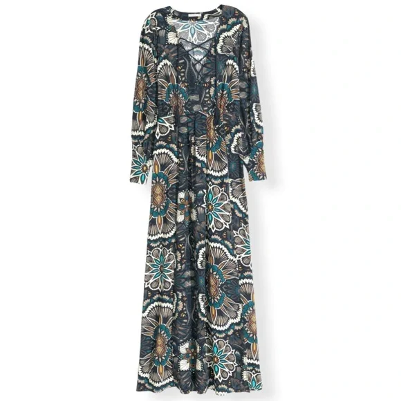 chinese dress ladies H&M Fully Lined Long Sleeve Maxi Dress- Size 4 – The Saved Collection main image 1